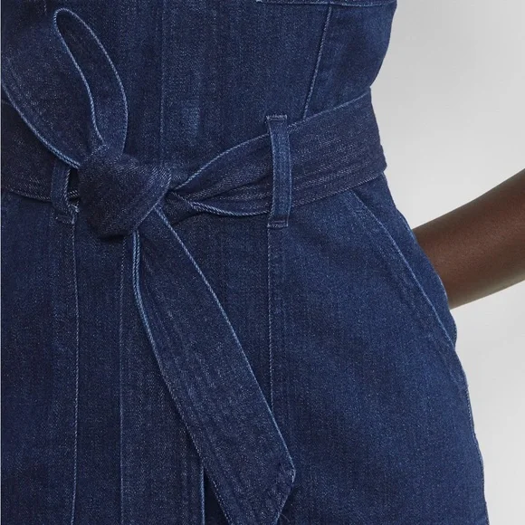 Aritzia TEN Denim Jumpsuit / Playsuit - BNWT - 4 - Dark Blue - Picture 3 of 11